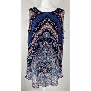 JM Collection Sleeveless Blouse Size Large (14/16)